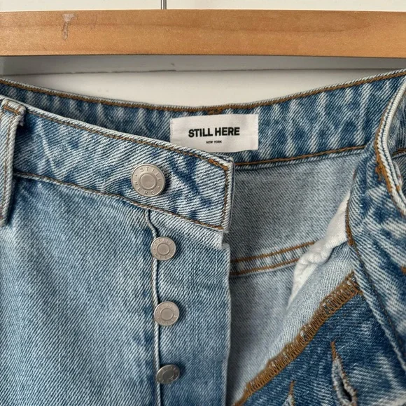 Denim Maxi Skirt / Still Here New York sz 29 - Picture 5 of 8